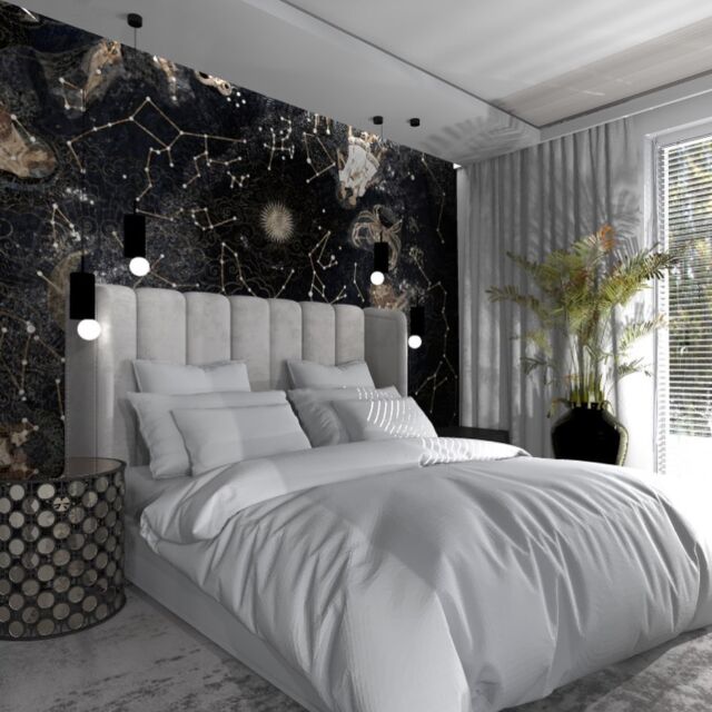 Sypialnia, ściana ciemna czy jasna ? #interiordesign #apcube #architect #wallpaper #walldecoration #walldesign #interior #bedroom #bedroomdesign